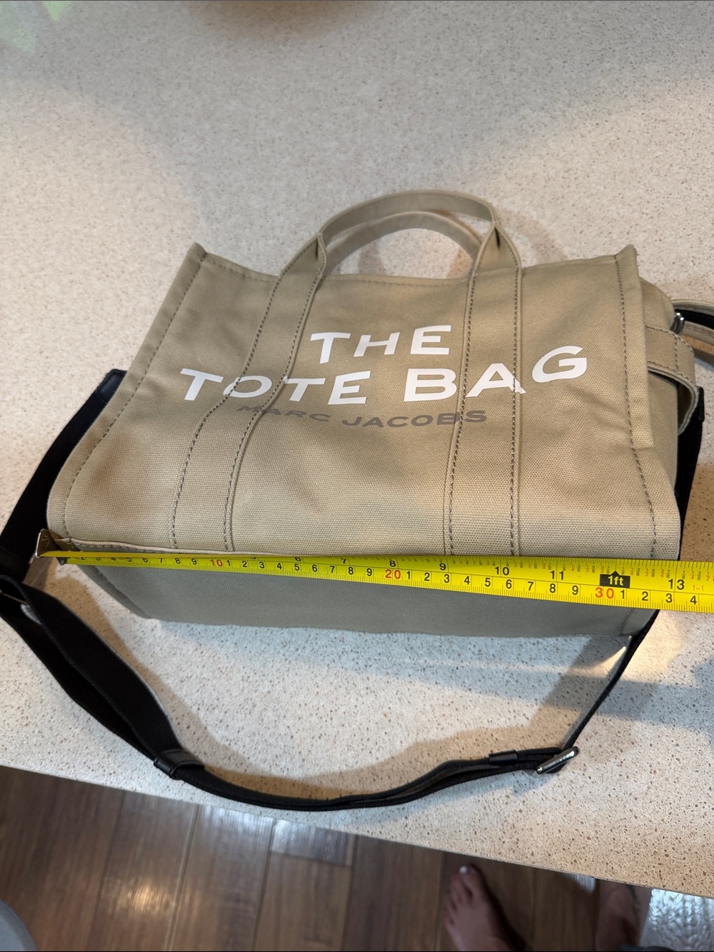 Marc Jacobs Beige Canvas 'The Tote Bag' with White Logo - Picture 7 of 8